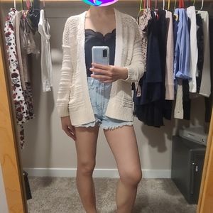 Abercrombie and Fitch White Cardigan XS